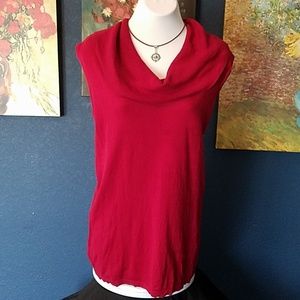 Red Sleevless Top, Cowl Neck 1X